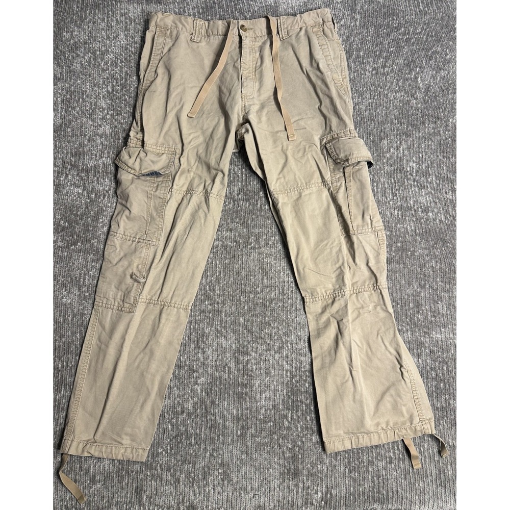 Vintage Old Navy Pants Mens 36x32 Khaki Cargo Pockets Workwear Utility Surplus
